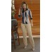 044950 - Blusa Ramany Manga 3/4 Estampada Gola Polo